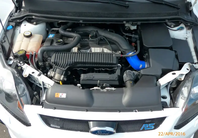Ford Focus RS, Motorraum, technische Begutachtung